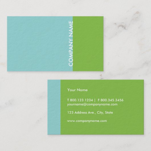 Blauw groen modern visitekaartje (Voorkant / Achterkant)