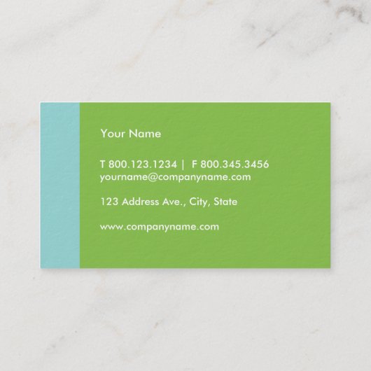 Blauw groen modern visitekaartje (Achterkant)