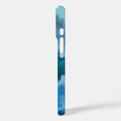 Blauw & Groen Modern Waterverf Aangepast Monogram Case-Mate iPhone Case (Achterkant / Links)