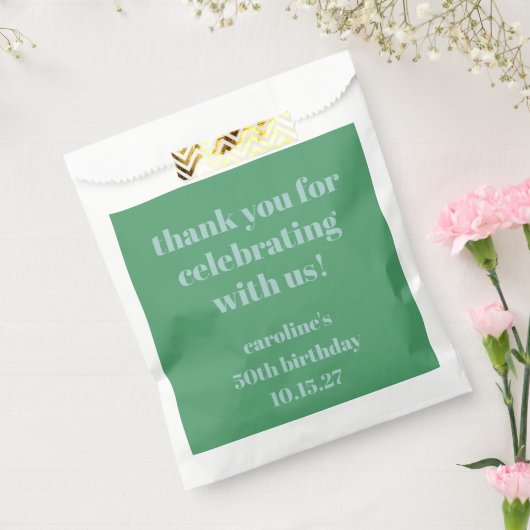 Blauw Groen Moderne Douane 50e Verjaardag Dank u Bedankzakje (Gezegeld)