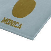 Blauw groen moderne script naam  snijplank (Hoek)