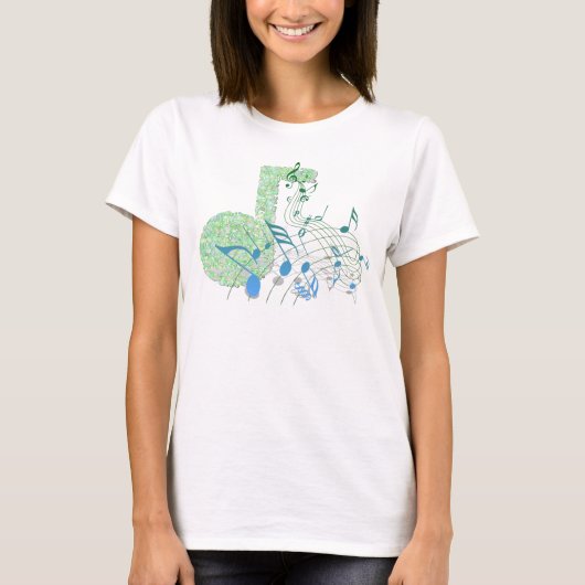 Blauw & Groen Muzieknoten Bella Flowy Circle Top (Voorkant)