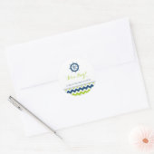 Blauw Groen Nautisch Baby shower Favor Stickers (Envelop)