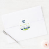 Blauw Groen Nautisch Baby shower Favor Stickers (Envelop)