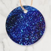 Blauw Groen Neon Gloeiende Ruimte Planeten Dank u Bedankjes Labels (Achterkant)