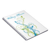 Blauw groen Notitieboek van de bruine Floral Weddi (Rechterzijde)