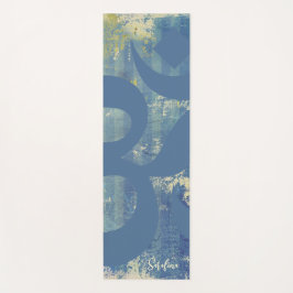 Blauw groen OM symbool distressed denim gepersonal Yogamat