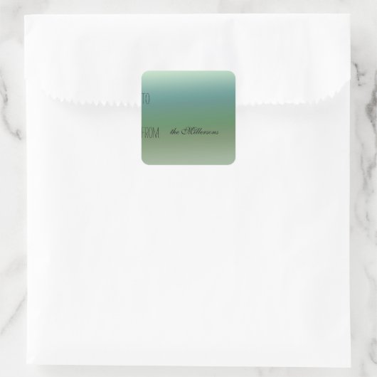 Blauw Groen Ombre Cadeau Label (Tas)