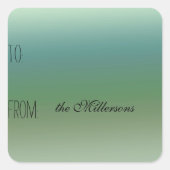 Blauw Groen Ombre Cadeau Label (Voorkant)