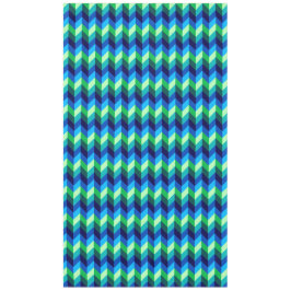 Blauw groen Ombre Chevrons groot tafelkleed