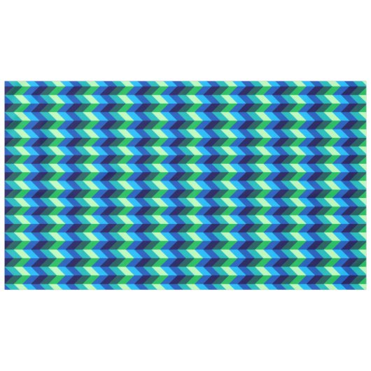 Blauw groen Ombre Chevrons groot tafelkleed (Voorkant (Horizontaal))