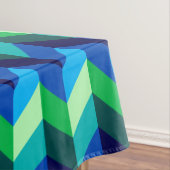 Blauw groen Ombre Chevrons groot tafelkleed (Voorbeeld)