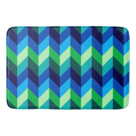 Blauw Groen Ombre Chevrons Grote Badmat