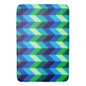 Blauw Groen Ombre Chevrons Grote Badmat (Voorkant Verticaal)