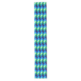 Blauw Groen Ombre Chevrons Grote Tafelloper