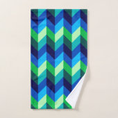 Blauw Groen Ombre Chevrons Handdoek (Handdoek)