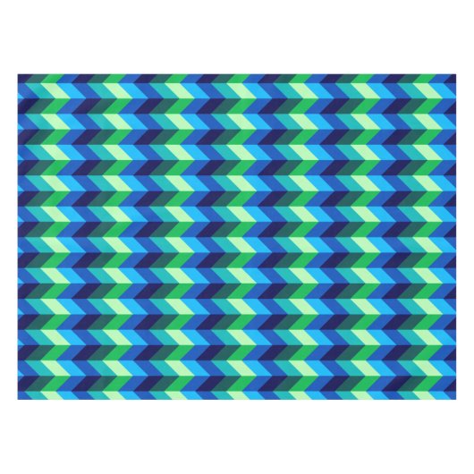 Blauw Groen Ombre Chevrons Klein Tafelkleed (Voorkant (Horizontaal))
