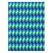 Blauw Groen Ombre Chevrons Klein Tafelkleed (Voorkant)