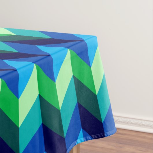 Blauw Groen Ombre Chevrons Klein Tafelkleed (Voorbeeld)