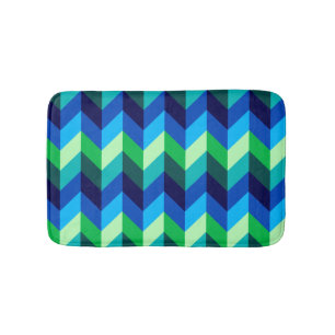 Blauw Groen Ombre Chevrons Kleine Badmat