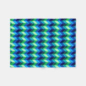Blauw Groen Ombre Chevrons Kleine Fleece Deken (Voorkant (Horizontaal))