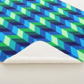 Blauw Groen Ombre Chevrons Kleine Sherpa Deken (3/4)