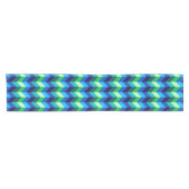Blauw Groen Ombre Chevrons Kleine Tafelloper (Horizontaal)