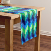Blauw Groen Ombre Chevrons Kleine Tafelloper (Voorbeeld)