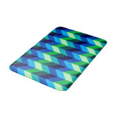 Blauw Groen Ombre Chevrons Medium Badmat (Gekanteld)