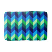 Blauw Groen Ombre Chevrons Medium Badmat (Voorkant)