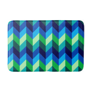 Blauw Groen Ombre Chevrons Medium Badmat