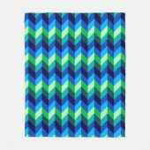 Blauw Groen Ombre Chevrons Medium Fleece Deken (Voorkant)