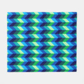 Blauw Groen Ombre Chevrons Medium Fleece Deken (Voorkant (Horizontaal))