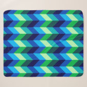 Blauw Groen Ombre Chevrons Medium Sherpa Dekbed Deken (Voorkant (horizontaal))