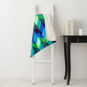 Blauw Groen Ombre Chevrons Medium Sherpa Deken (In situ)