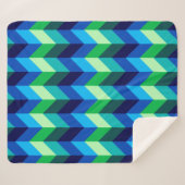 Blauw Groen Ombre Chevrons Medium Sherpa Deken (Voorkant (horizontaal))