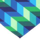 Blauw groen ombre chevrons medium tafelkleed (Gekanteld)