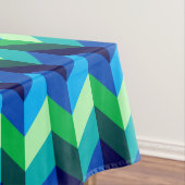 Blauw groen ombre chevrons medium tafelkleed (Voorbeeld)