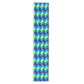 Blauw Groen Ombre Chevrons Medium Tafelloper (Voorkant)