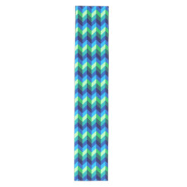 Blauw Groen Ombre Chevrons Medium Tafelloper