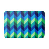 Blauw Groen Ombre Chevrons Middelgrote Badmat (Voorkant)