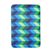 Blauw Groen Ombre Chevrons Middelgrote Badmat (Voorkant Verticaal)
