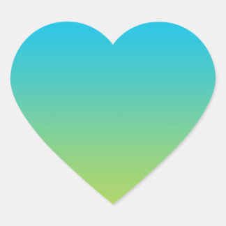 Blauw & Groen Ombre Hart Sticker