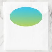 Blauw & Groen Ombre Ovale Sticker (Tas)