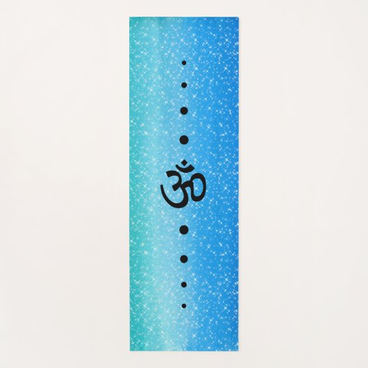 Blauw groen Ombre Sparkle Om symbool Yogamat (Voorkant)