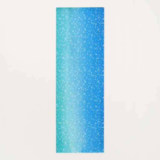 Blauw groen Ombre Sparkle Om symbool Yogamat (Achterkant)