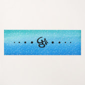 Blauw groen Ombre Sparkle Om symbool Yogamat (Voorkant (horizontaal))