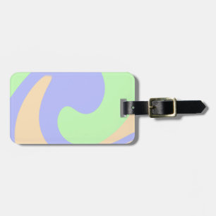 Blauw groen ombre vloeibaar marmer boho vet patroo bagagelabel