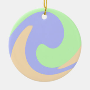 Blauw groen ombre vloeibaar marmer boho vet patroo keramisch ornament
