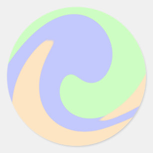 Blauw groen ombre vloeibaar marmer boho vet patroo ronde sticker